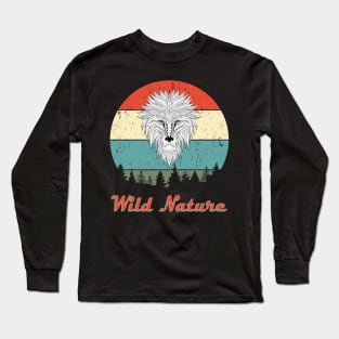 Wild Nature Lion Abstract Sunset Long Sleeve T-Shirt